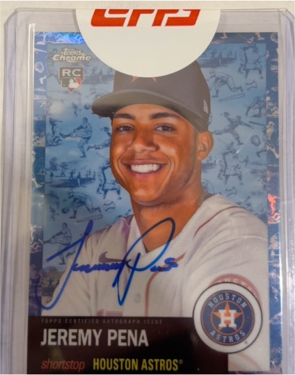 2022 Topps Chrome Platinum Toile Blue #CPA-JPE Jeremy Pena Rookie