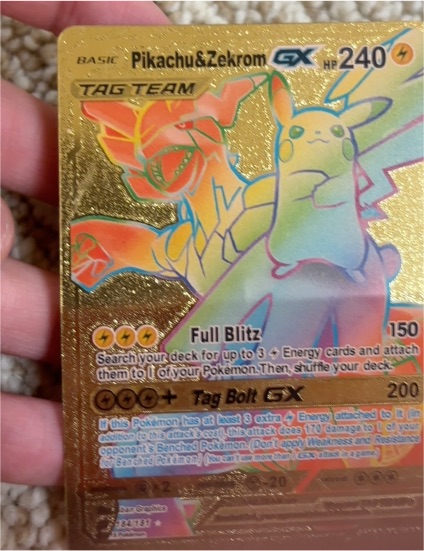 2019 Pokémon #184 Pikachu & Zekrom GX Tag Team — front