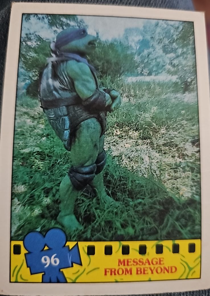 1990 Topps Teenage Mutant Ninja Turtles Movie #96 Message from Beyond — front