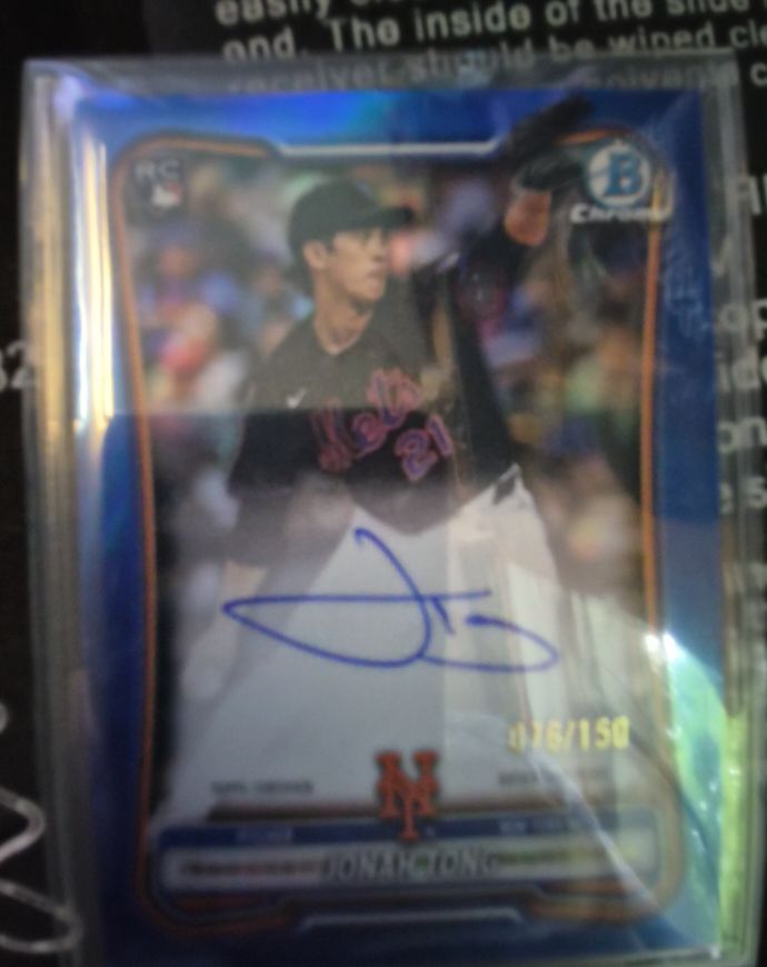 2026 Bowman Chrome #CRA-JT Jonah Tong Rookie Auto True Blue Refractor — front