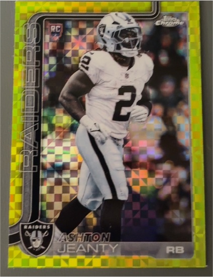 2025 Topps Chrome #322 Ashton Jeanty Lime Green X-Fractor Rookie — front