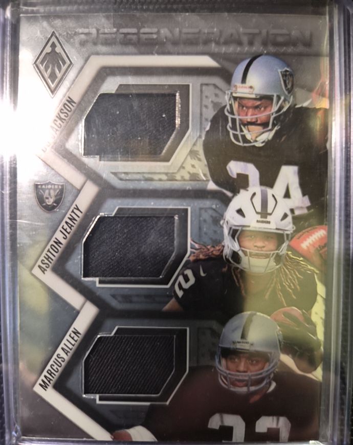 2025 Panini Phoenix Regeneration #RGN-RAI Bo Jackson Ashton Jeanty Marcus Allen — front