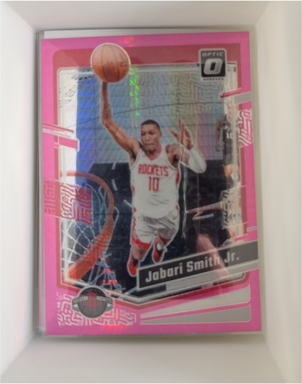 2023-24 Panini Donruss Optic #164 Jabari Smith Jr. Pink Hyper Prizm Rockets — front