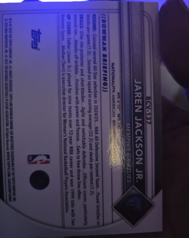 2024 Topps BCV-137 Jaren Jackson Jr. — front
