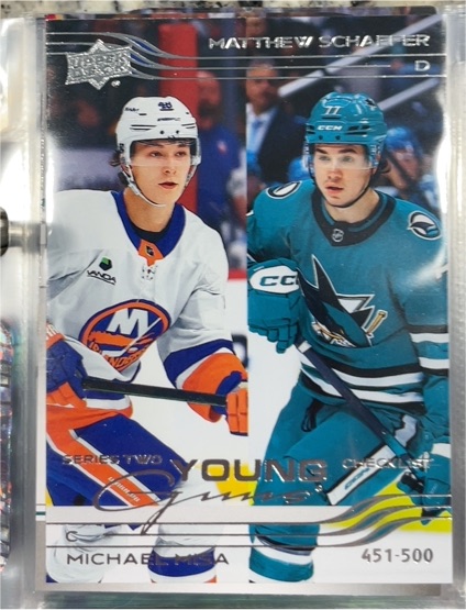 2025-26 Upper Deck Series 2 #500 Matthew Schaefer/Michael Misa Young Guns Checklist — front