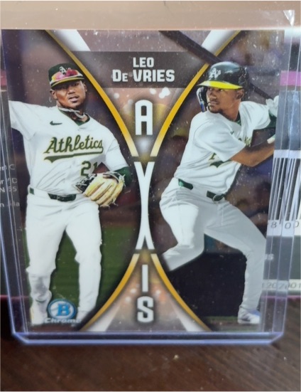 2025 Bowman Draft Chrome #A-19 Leo De Vries Axis Insert Athletics — front