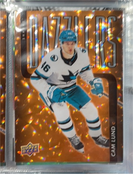 2025-26 Upper Deck Series 2 #DZ-100 Cam Lund Orange Dazzler — front