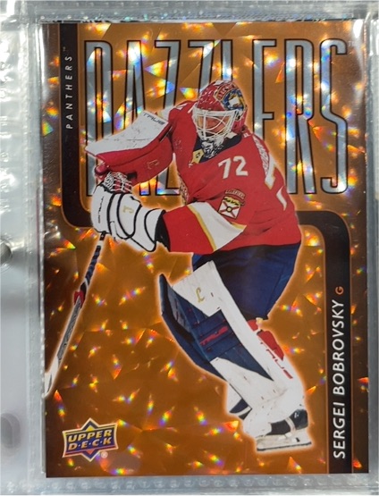 2025-26 Upper Deck Series 2 #DZ-80 Sergei Bobrovsky Dazzlers Orange — front