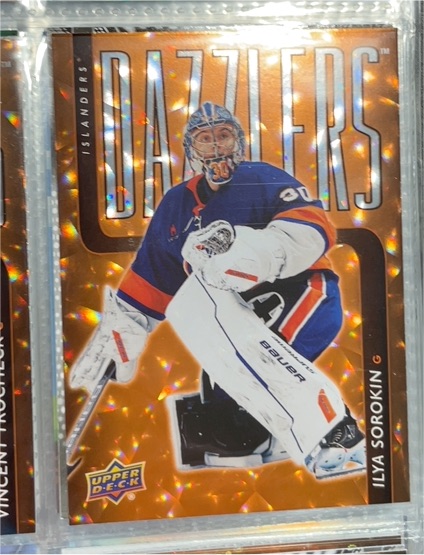 2025-26 Upper Deck #DZ-61 Ilya Sorokin Dazzlers Orange — front