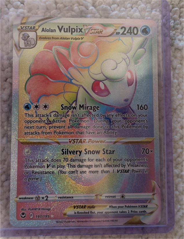 Pokémon TCG Silver Tempest #197 Alolan Vulpix VSTAR — front