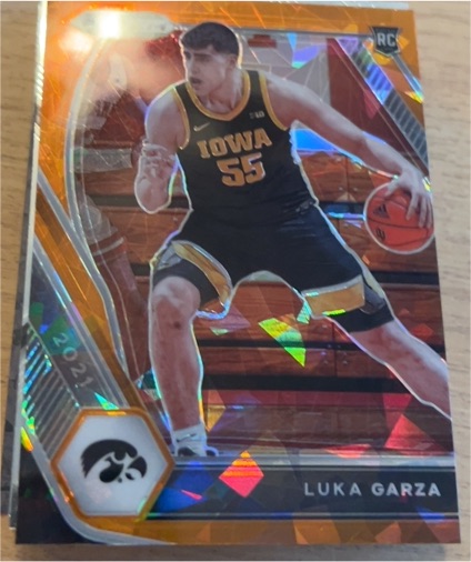 2021 Panini Prizm Draft Picks #51 Luka Garza Orange Ice — front