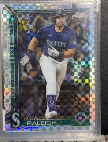 2025 Topps Chrome Update #USC45 Cal Raleigh X-Fractor Seattle Mariners — front