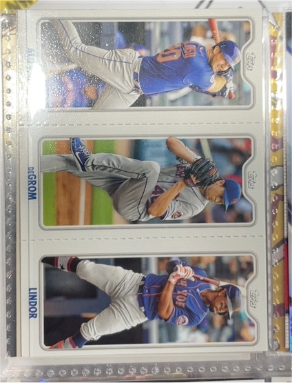 2022 Topps Opening Day Triple Play #TPC-5 Pete Alonso / Jacob deGrom / Francisco Lindor — front