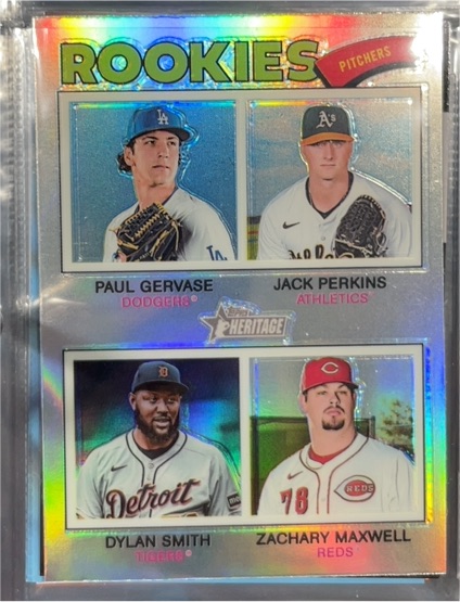 2026 Topps Heritage Chrome #375 Paul Gervase / Jack Perkins / Dylan Smith / Zachary Maxwell — front