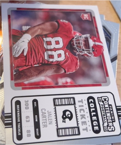 2023 Panini Chronicles Contenders Draft Picks #21 Jalen Carter — front