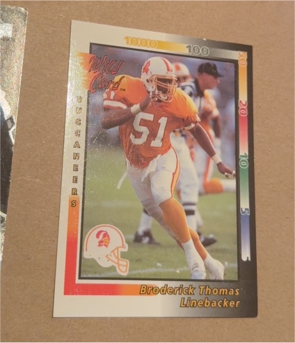 1992 Wild Card #41 Broderick Thomas — front