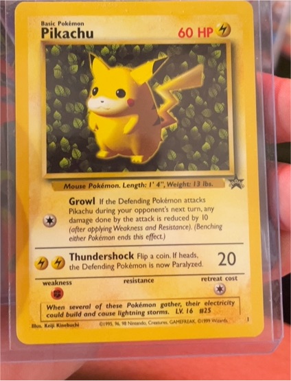 1999 Wizards of the Coast Black Star Promo #25 Pikachu — front