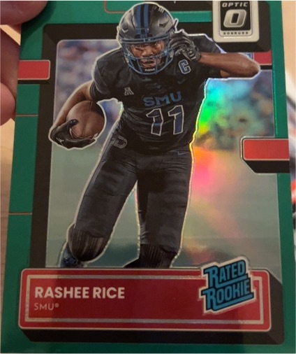 2023 Panini Donruss Optic Draft #24 Rashee Rice Rated Rookie Green Prizm — front