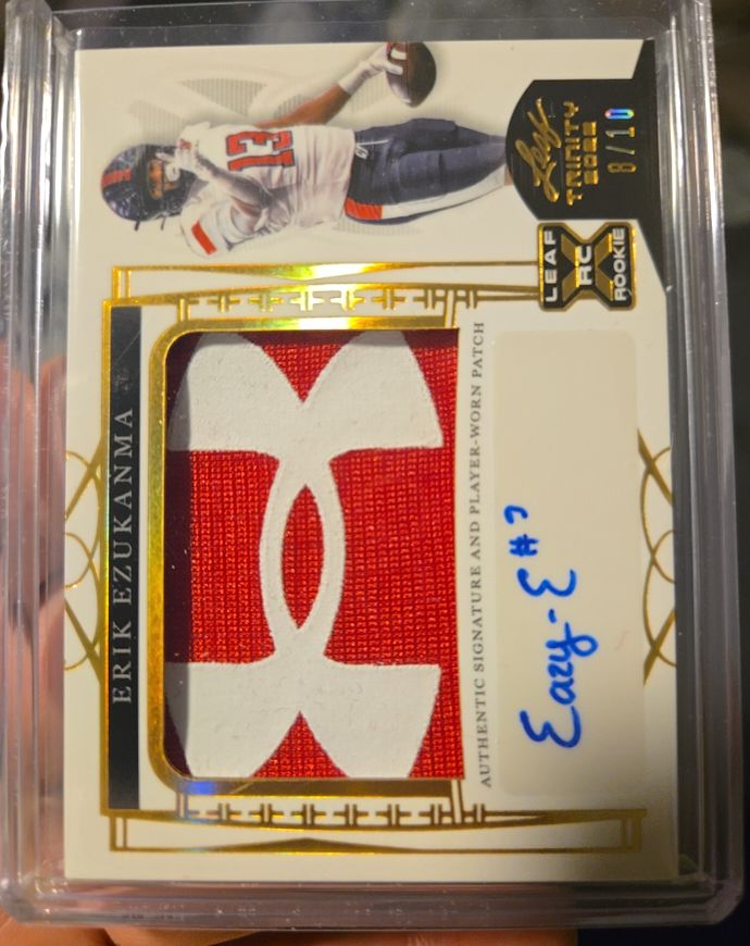 2022 Leaf Trinity #PA-EE1 Erik Ezukanma Rookie Patch Auto — front