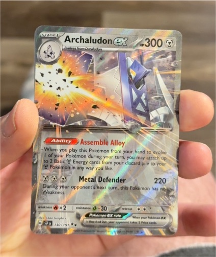 2020 Pokémon SV08 Surging Sparks #130 Archaludon ex — front