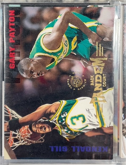 1994-95 Topps Stadium Club #326 Gary Payton / Kendall Gill Backcourt Tandem — front