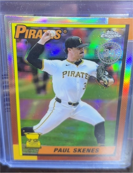 2025 Topps Chrome #90CB-13 Paul Skenes 35th Anniversary Refractor Rookie Cup Pirates — front