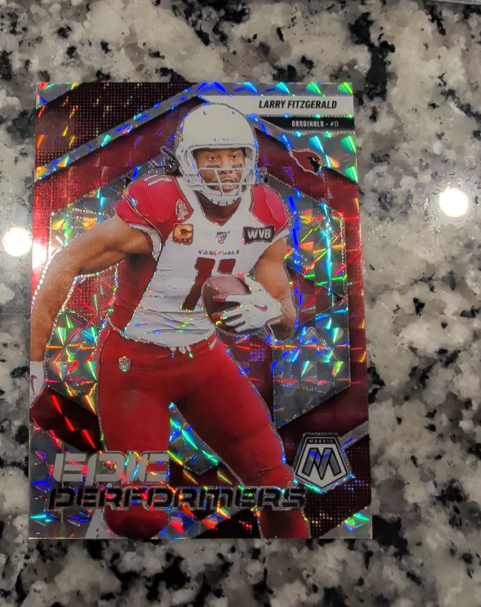 2025 Panini Mosaic #13 Larry Fitzgerald Epic Performers Silver — front