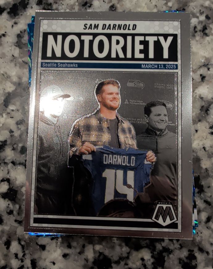 2025 Panini Mosaic Notoriety #9 Sam Darnold — front