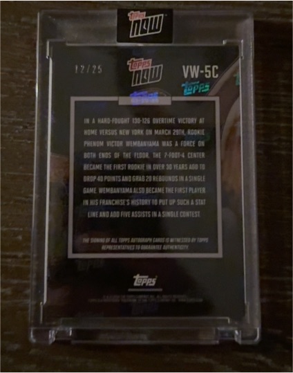 2023 Topps Now #VW-5C Victor Wembanyama — front