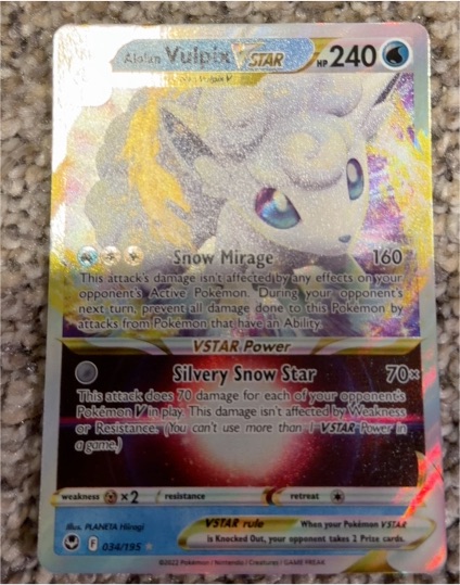 2022 Pokémon TCG Silver Tempest #034 Alolan Vulpix VSTAR — front