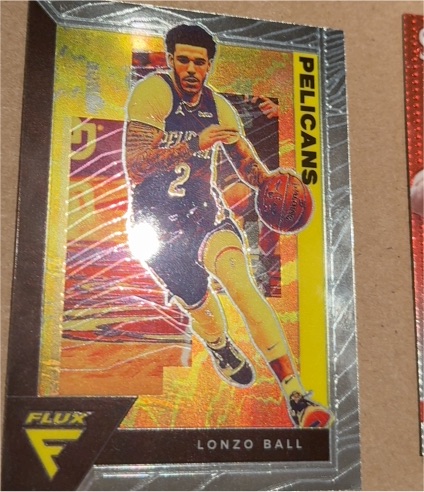 2020-21 Panini Flux #111 Lonzo Ball Silver Mojo Prizm — front