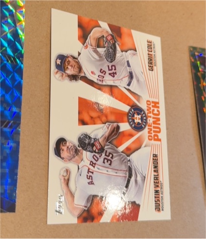 2023 Topps Series 1 #12P-18 Justin Verlander / Gerrit Cole One-Two Punch — front