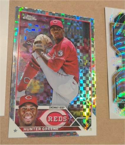 2023 Topps Chrome #40 Hunter Greene X-Fractor Cincinnati Reds — front