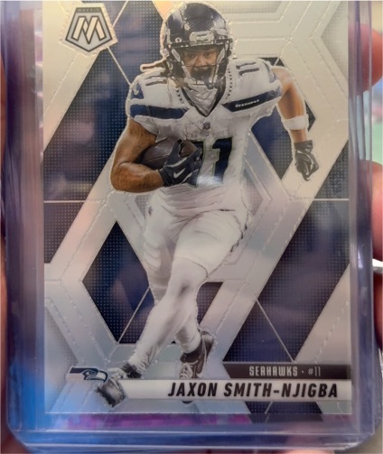 2025 Panini Mosaic #229 Jaxon Smith-Njigba Silver Prizm Seattle Seahawks — front