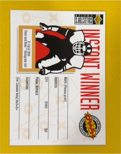 1994 Upper Deck Collector's Choice Instant Winner Football — front