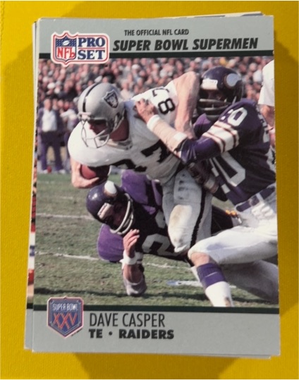 1990 Pro Set Super Bowl Supermen #53 Dave Casper — front