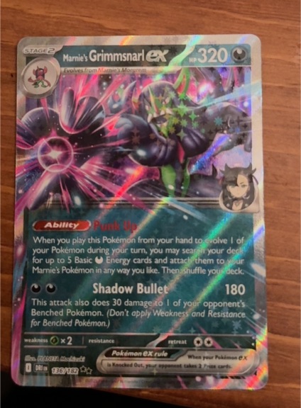 2022 Pokémon SV10: Destined Rivals #136 Marnie's Grimmsnarl ex — front