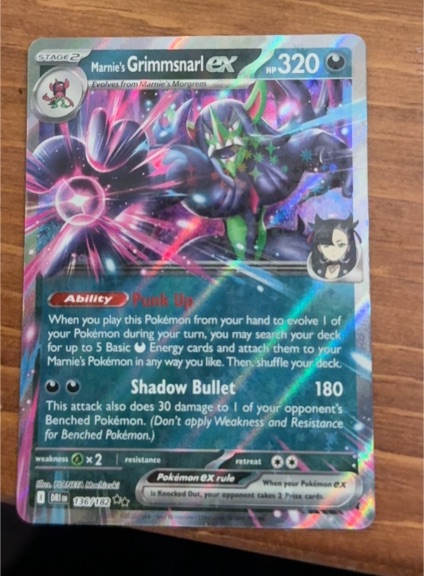 2022 Pokémon SV10: Destined Rivals #136 Marnie's Grimmsnarl ex — front