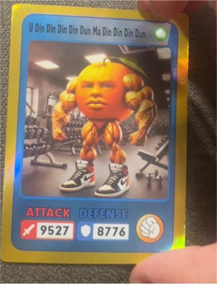 2025 Italian Brainrot Lamincard #140 Muscle Orange — front