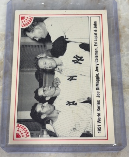 1983 ASA The Johnny Mize Story #9 1951 World Series Joe DiMaggio Jerry Coleman Ed Lopat & John — front