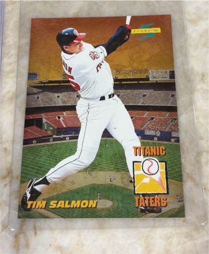 1996 Score Titanic Taters #8 Tim Salmon — front