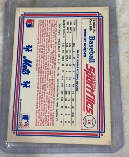 1986 Sportflics #16 Dwight Gooden — front