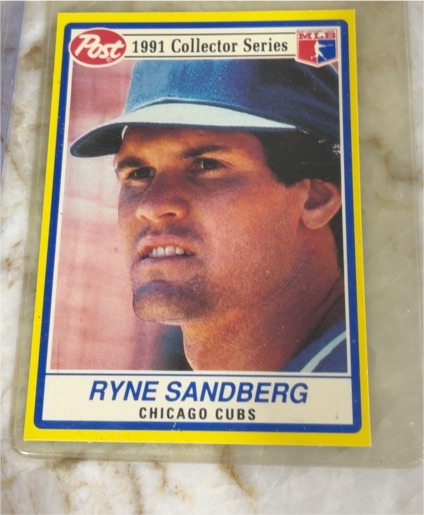 1991 Post #16 Ryne Sandberg Chicago Cubs — front