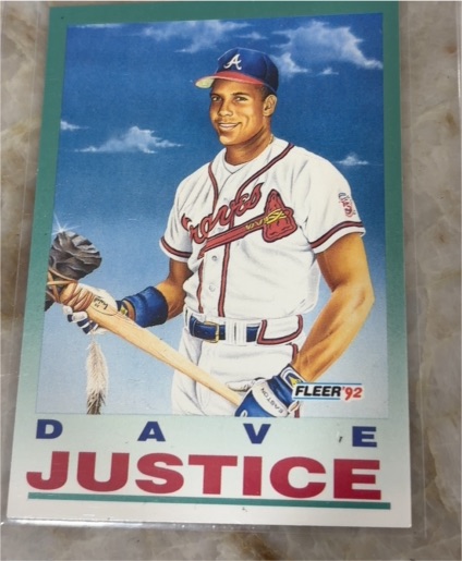 1992 Fleer #713 Dave Justice — front