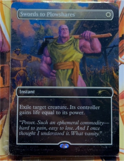 2026 Magic the Gathering Promo #P 0001 Thanos Swords to Plowshares — front
