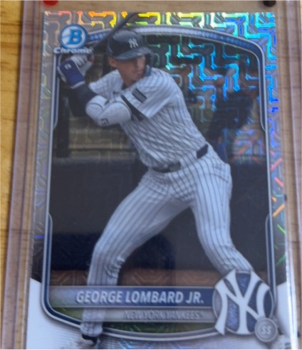 2025 Bowman Chrome #BCP-164 George Lombard Jr Mojo Refractor New York Yankees — front