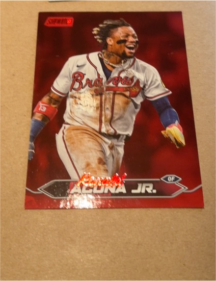 2024 Topps Stadium Club #100 Ronald Acuna Jr. Red Foil — front