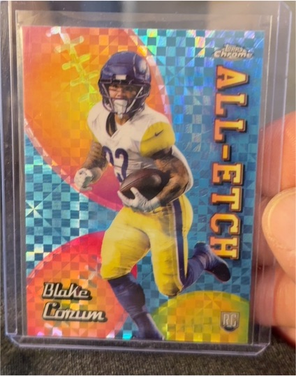 2024 Topps Chrome #CAE-BC Blake Corum Chrome All-Etch X-Fractor — front