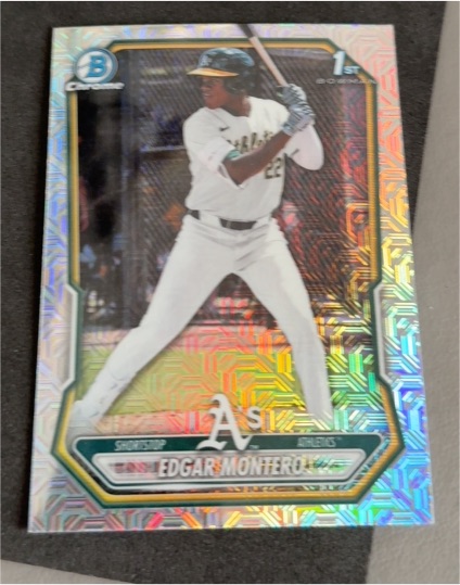2026 Bowman #BCP-139 Edgar Montero 1st Bowman Mojo Refractor Athletics — front