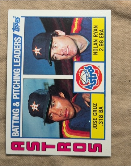 1984 Topps #66 Astros Leaders / Checklist (Jose Cruz / Nolan Ryan) — front